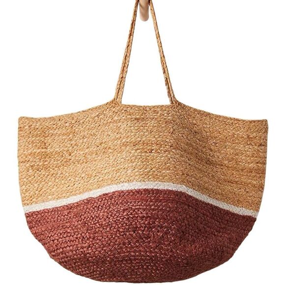 Free People Mega woven Jute Tote Bag large - Picture 1 of 10